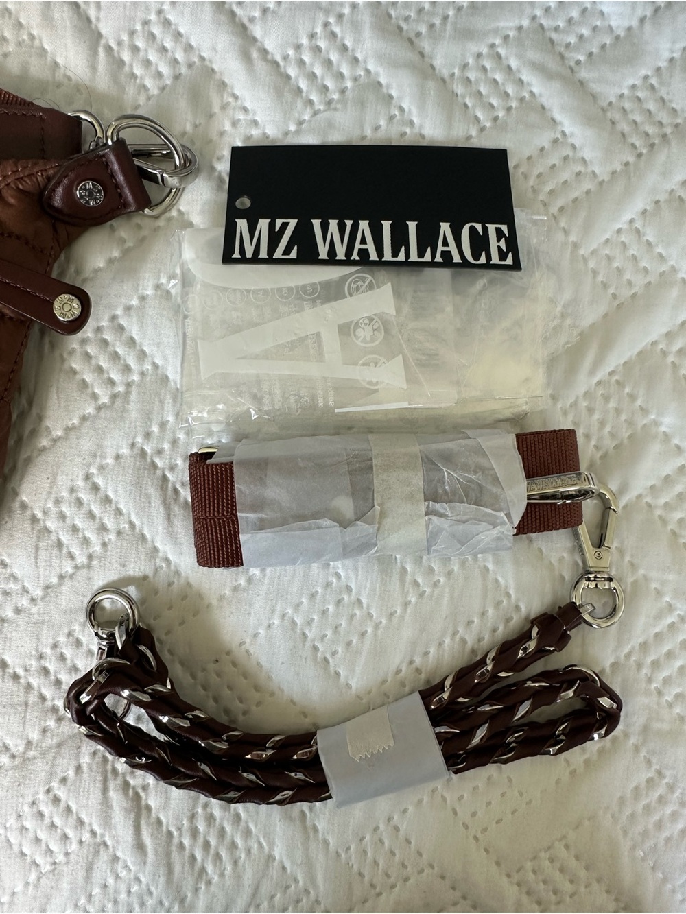 MZ Wallace Quilted small terracotta Crossbody sling Bag like new - Picture 4 of 5